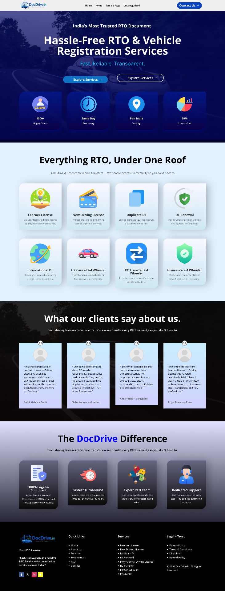 DocDrive.in — India's most trusted RTO documentation service, ranked Pan-India.